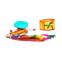 Mystieke rituele Drum Damaru + Hoes - thumbnail