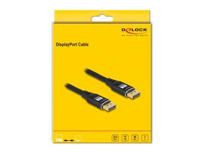 Delock 80622 DisplayPort-kabel DisplayPort Aansluitkabel DisplayPort-stekker 3 m Zwart 8K UHD, Vergulde steekcontacten, Afgeschermd (drievoudig)