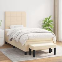Boxspring met matras stof crèmekleurig 90x190 cm - thumbnail