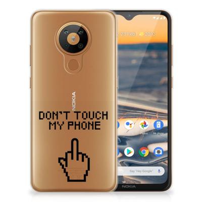 Nokia 5.3 Silicone-hoesje Finger Don't Touch My Phone Nokia 5.3 Silicone-hoesje Finger Don't Touch My Phone