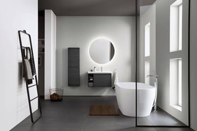 Wastafel Duravit D-Neo Rand Overloop Kraanvlak 1 Kraangat 80 cm Hoogglans Wit Rechts Duravit