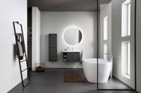 Wastafel Duravit D-Neo Rand Overloop Kraanvlak 1 Kraangat 80 cm Hoogglans Wit Wasbak Rechts - thumbnail