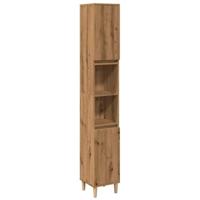 Badkamerkast 30x30x190 cm bewerkt hout artisanaal eikenkleurig - thumbnail