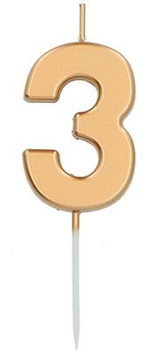 Cijferkaars &apos;3&apos; Goudkleurig 5cm