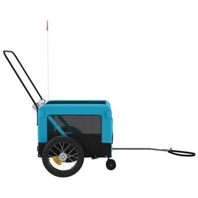 Hondenfietstrailer oxford stof en ijzer blauw en zwart - thumbnail