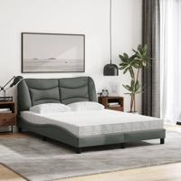 Bed met matras stof donkergrijs 120x200 cm - thumbnail