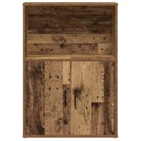 Boekenkast 60x24x85 cm bewerkt hout oud houtkleurig - thumbnail
