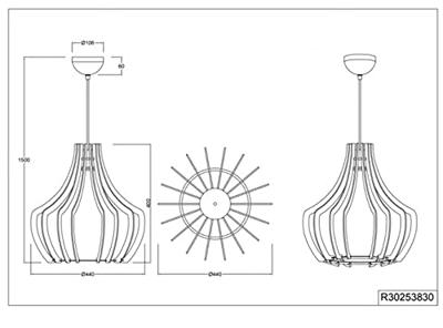 Trio Houten design hanglampWood 44cm - R30253830