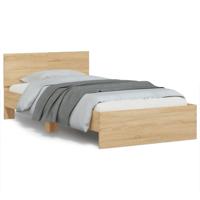 Bedframe met hoofdbord en LED sonoma eikenkleurig 100x200 cm - thumbnail