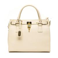TRUSSARDI D66TRC1010-BEIGE Dames Handtas Leer Creme 125mmx270mm - thumbnail