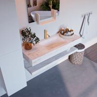 MONDIAZ ALAN-DLUX 120cm planchet Ostra. Vrijhangende wastafel CLOUD midden 1 kraangat, kleur Ostra. - thumbnail