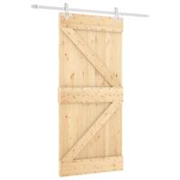 Schuifdeur met beslag 95x210 cm massief grenenhout - thumbnail