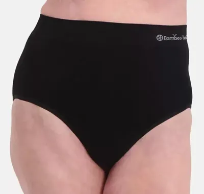 2-pak taille slip naadloos dames - Amy - Hoge bamboe dames onderbroeken zwart