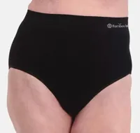 2-pak taille slip naadloos dames - Amy - Hoge bamboe dames onderbroeken zwart - thumbnail