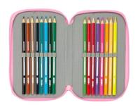 Driedubbele Pennenzak SuperKitties Roze Turkoois 12,5 x 19,5 x 5,5 cm 37 Onderdelen - thumbnail