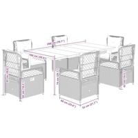 7-delige Tuinset met kussens poly rattan zwart - thumbnail