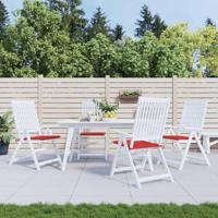 VidaXL Tuinstoelkussens 4 st 40x40x3 cm oxford stof rood - thumbnail
