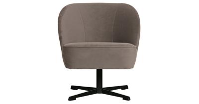 BePureHome Draaifauteuil 'Vogue' Velvet, kleur Nougat