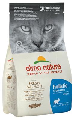 Droogvoer Rundvlees of Zalm voor Gesteriliseerde Katten - Almo Nature Holistic Sterilised - in 400gr of 2kg
