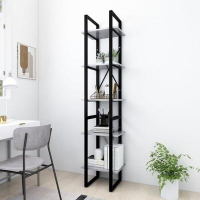 Boekenkast met 5 schappen 40x30x175 cm bewerkt hout betongrijs