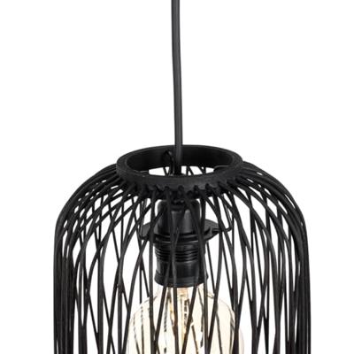QAZQA Smart buiten hanglamp zwart rotan 3-lichts incl. 3 Wifi G95 - QAZQA Smart buiten hanglamp zwart rotan 3-lichts incl. 3 Wifi G95 -
