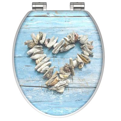 MDF High Gloss WC-bril SHELL HEART met soft-close lange levensduur: extreem onbreekbaar en krasbestendig comfort en functie: geruisloos sluiten dankzij de automatische valrem eenvoudig schoon te