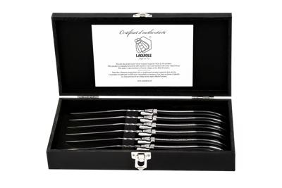 STYLE DE VIE - Laguiole Luxury Line - Steakmes s/6 in kistje Ebbenhout