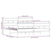 Bedframe zonder matras metaal gerookt eikenkleurig 183x213 cm - thumbnail