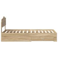 Bedframe met hoofdeinde Sonoma Eiken 75 x 190 cm Bewerkt hout - thumbnail
