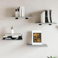 Wandschappen 4 st 40x30x1,5 cm bewerkt hout grijs sonoma eiken - thumbnail