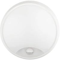 LED Wandlamp met Bewegingssensor - 20W 1600lm - Koud Wit 6500K - IP54 - Rond Wit - thumbnail