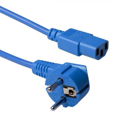 ACT AK5134 230V Stroomkabel Schuko CEE7/7 Male (Haaks)/C13 Blauw - 1,8 meter