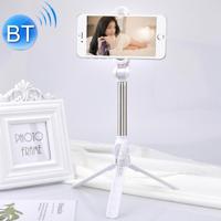 XT10 multifunctionele mobiele live-uitzending Bluetooth zelfontspanner Pole statief (wit) - thumbnail