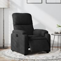 Fauteuil verstelbaar elektrisch microvezelstof zwart - thumbnail