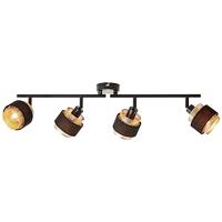Brilliant 4-lichts plafondlampGrove zwart met goud - 99302/86 - thumbnail