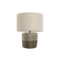 Bureaulamp Home ESPRIT Wit Bruin 50 W 220 V 38 x 38 x 47 cm - thumbnail