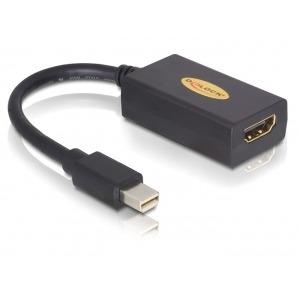 Delock 65099 Mini-displayport / HDMI Adapter [1x Mini-DisplayPort stekker - 1x HDMI-bus] Zwart 12 cm
