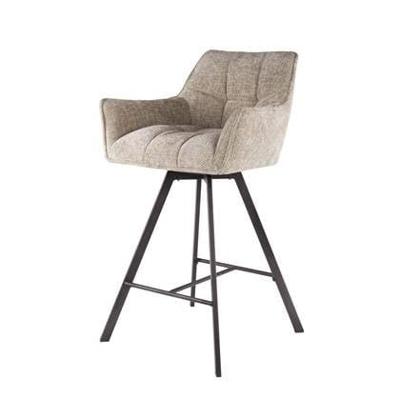 Giga Meubel - Barstoel Draaibaar Beige - Raster - Set van 2 Giga Meubel - Barstoel Draaibaar Beige - Raster - Set van 2