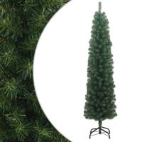 VidaXL Kunstkerstboom met standaard smal 240 cm pvc groen - thumbnail
