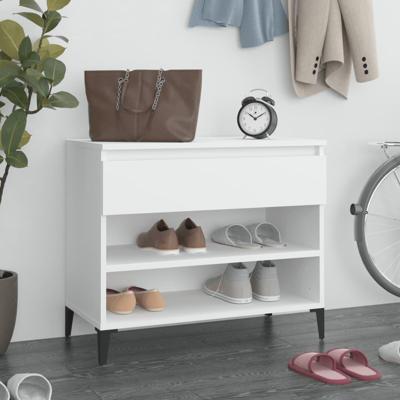 VidaXL Schoenenkast 70x36x60 cm bewerkt hout wit VidaXL Schoenenkast 70x36x60 cm bewerkt hout wit