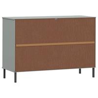 Dressoir met metalen poten OSLO 113x40x77 cm grenenhout grijs - thumbnail