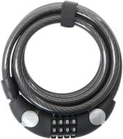 CONTEC zahlen-spiralkabelschloss "ecoloc" ct coiled cab.lock ecoloc 12mm x 185cm black - thumbnail