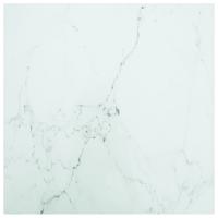 VidaXL Tafelblad 60x60 cm 6 mm gehard glas met marmeren design wit - thumbnail