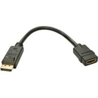 Adapter DisplayPort naar HDMI LINDY 41005 Zwart 15 cm - thumbnail