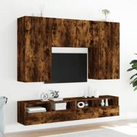Tv-wandmeubels 2 st 100x30x30 cm bewerkt hout gerookt eiken - thumbnail