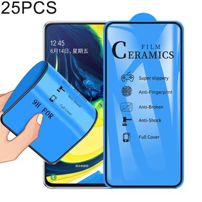 25 stuks 2.5 D volledige lijm volledige cover keramiek film voor Galaxy A80/A90