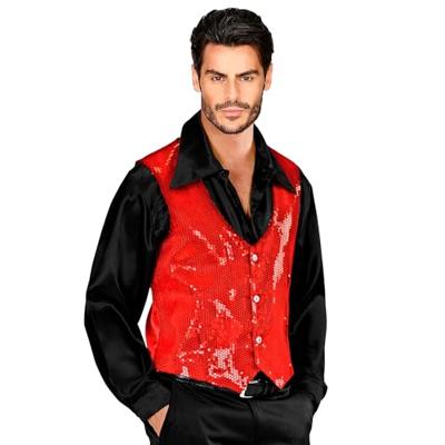 Rode Gilet glitter man
