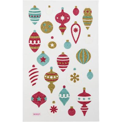 Creativ Company Glitter stickers, kerstballen, vel 10x16 cm, 1 vel
