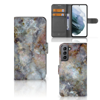 Samsung Galaxy S21 FE | Bookcase | Marmer Grijs