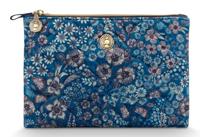 Pip Studio Pip Studio Charly Cosmetic Flat Pouch Medium Quilted Daisy Dreams Blue 24x1x15.5cm - thumbnail